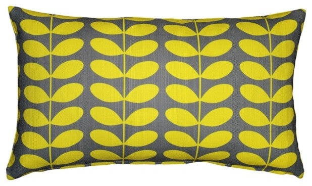 Pillow Decor - Mid-Century Modern Yellow Throw Pillow 12x20