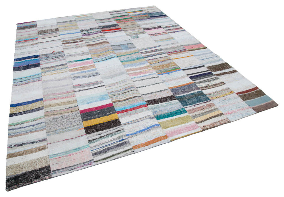 Rug N Carpet - Handmade Turkish 8' 2'' x 9' 9'' Unique Patchwork Kilim Rug