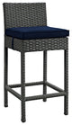 Canvas Navy Sojourn Outdoor Patio Sunbrella Bar Stool