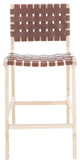 Safavieh Adah Leather Counter Stool, Cognac / Natural