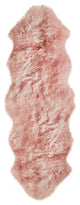 HomeRoots 24" x 72" x 2" Pink Double Sheepskin Area Rug