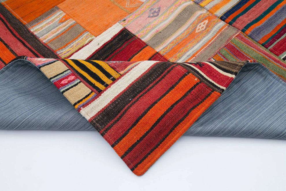 Rug N Carpet - Handmade Turkish 6' 7'' x 9' 10'' Vintage Patchwork Kilim Rug