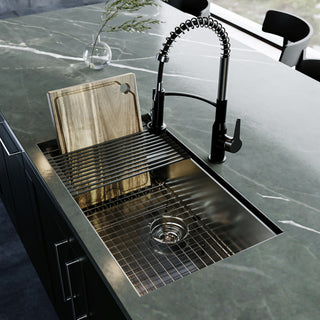 Karran Undermount 30-in Stainless Steel Single Bowl Workstation Kitchen Sink