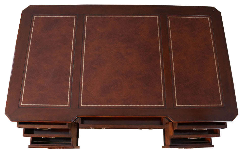 Penhurst Mahogany and Leather Desk