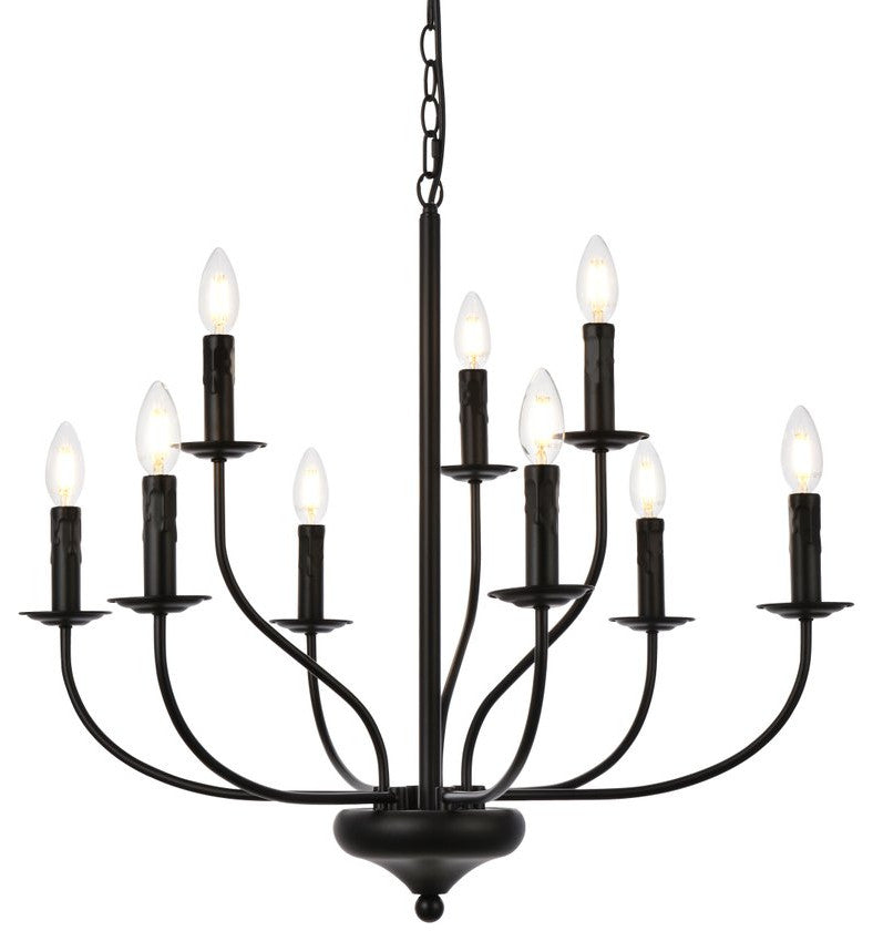 Winston 9-Light Pendant, Black