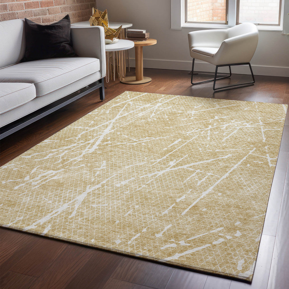 Premium Machine Washable Mayfield AMF628 Beige 5' x 7'6" Rug