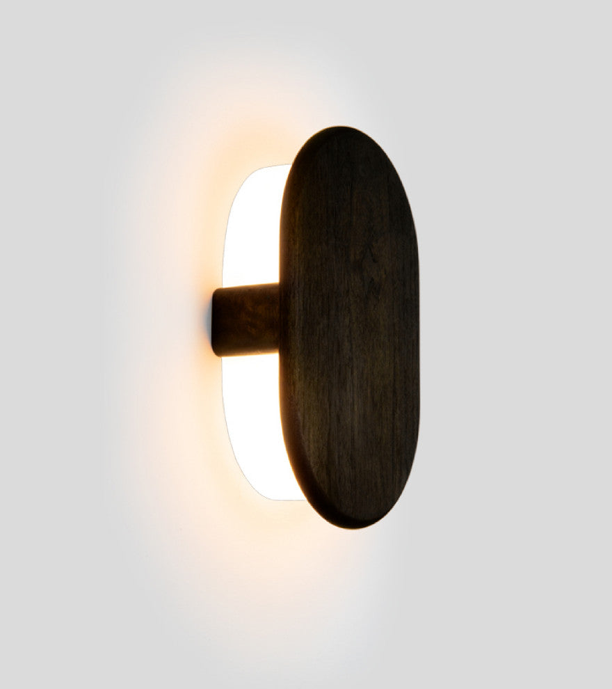 Tempus LED Sconce, Dark Stained Walnut, Color Temperature - 3500k