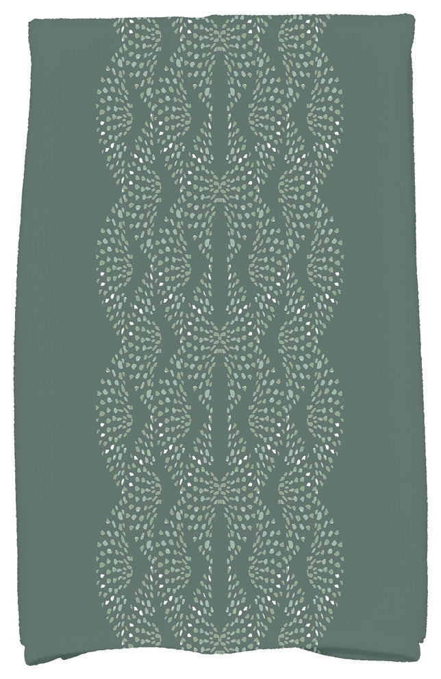 Dotted Focus 18"x30" Green Geometric Print Hand Towel