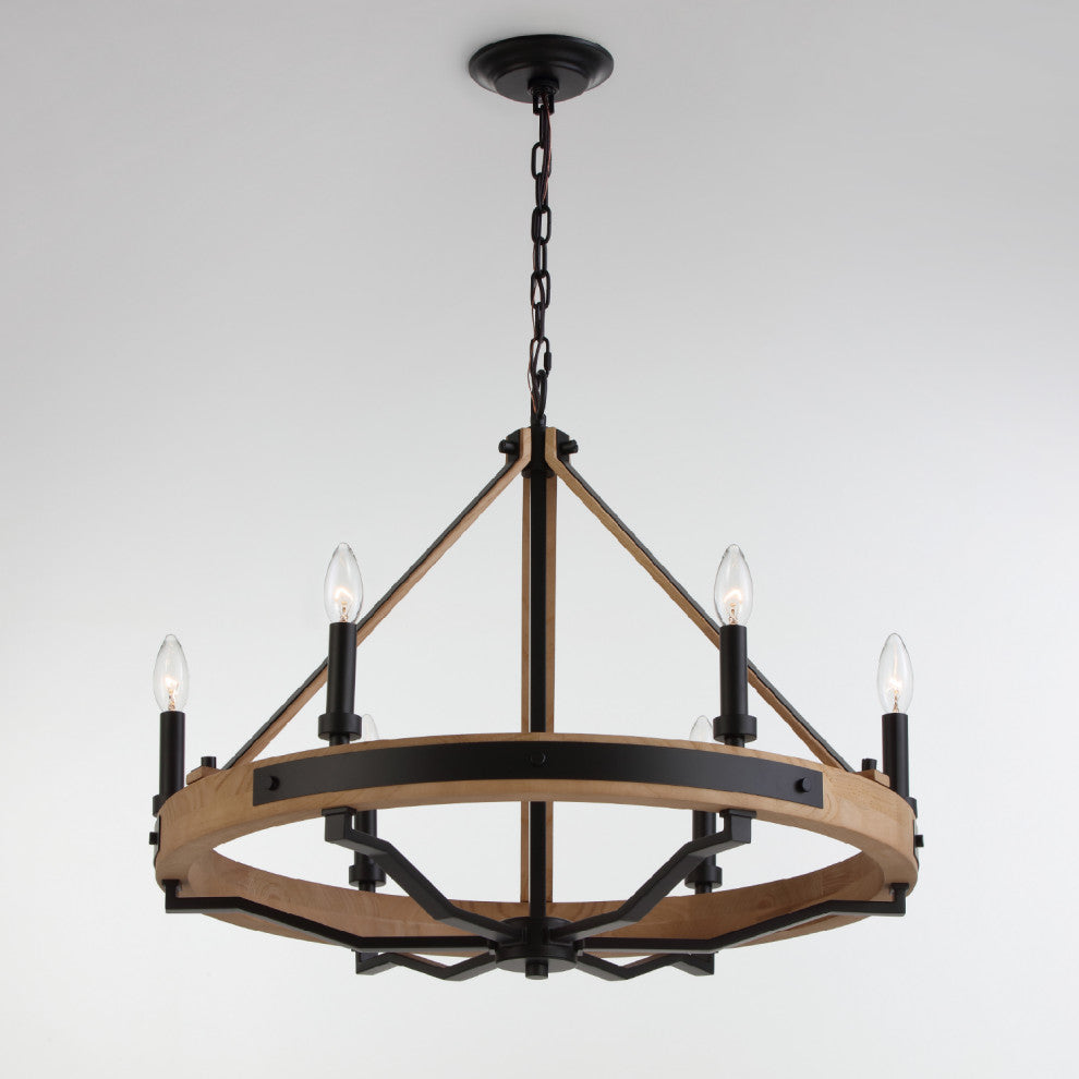 Savannah 6 Light Chandelier Matte Black