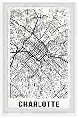 "Charlotte Map" Framed Painting Print, 16x24