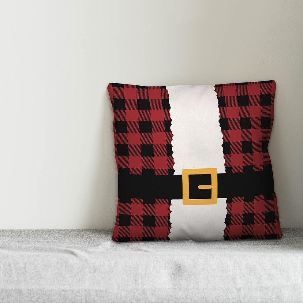 Plaid Santa Suit 20"x20" Throw Pillow Cover