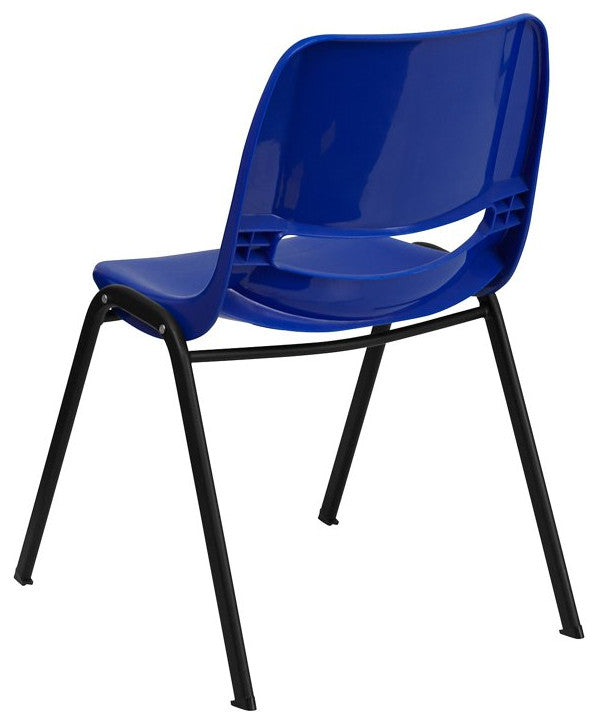 5 Pack Multipurpose Chair, Stackable Design With Plastic Seat & Back, Blue