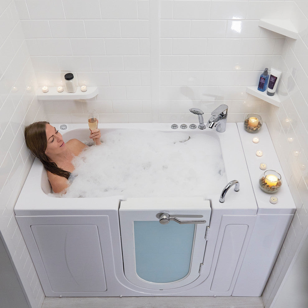 Ella Monaco 32"x52" Acrylic Walk-In-Bathtub, Outswing Door, 2 Piece Faucet