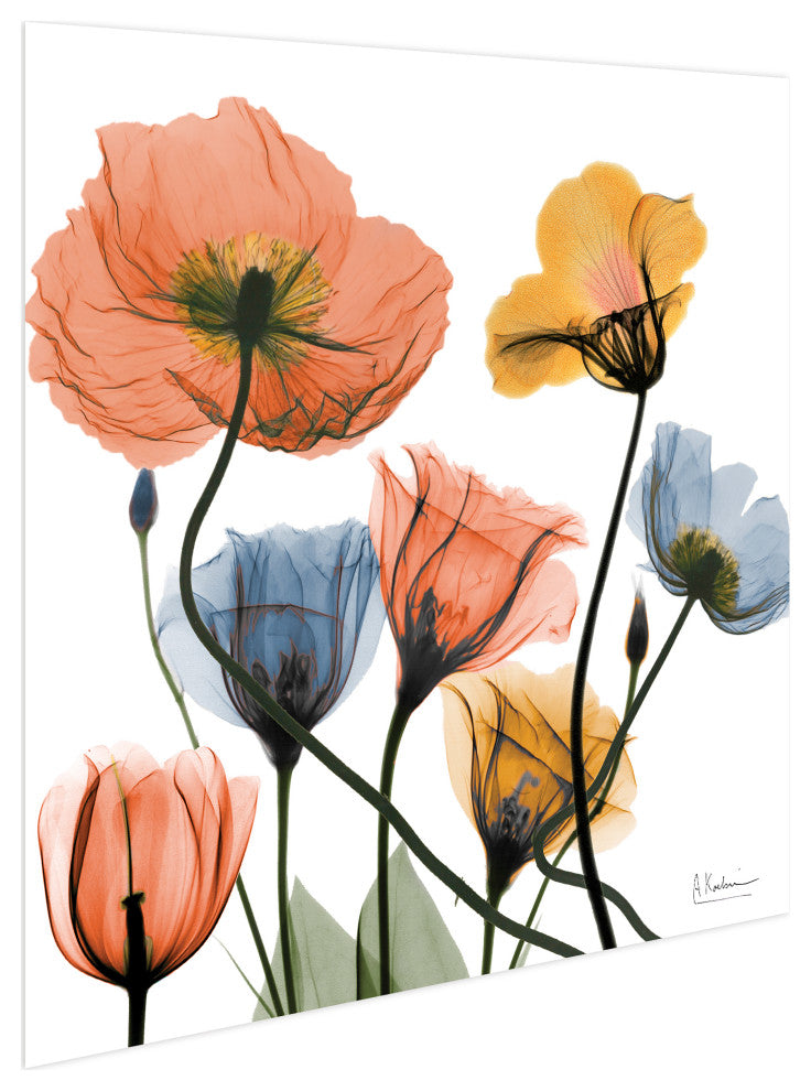 "Flowers and Ferns"Frameless Free Floating Panel Graphic Wall Art, 24"x24"
