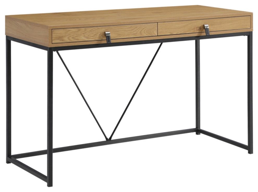 Loft Lyfe Marielle Desk, 2 Storage Drawers, Natural/Black