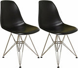 OCC Set of Two (2) Black - Side Chair with Chromed Legs