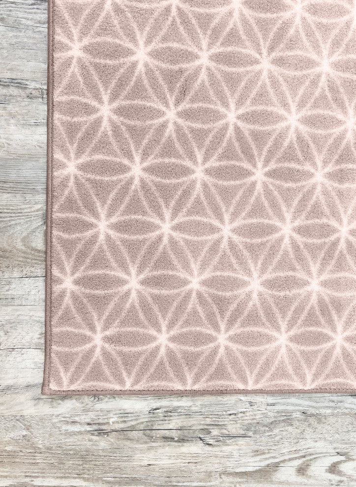 EYELET Soft Tactesse Nylon Area Rug with Anti-Stain Protection, Pink Slipper, 9'x12'