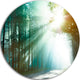 Magic Blue Forest, Landscape Photo Round Metal Wall Art, 23"