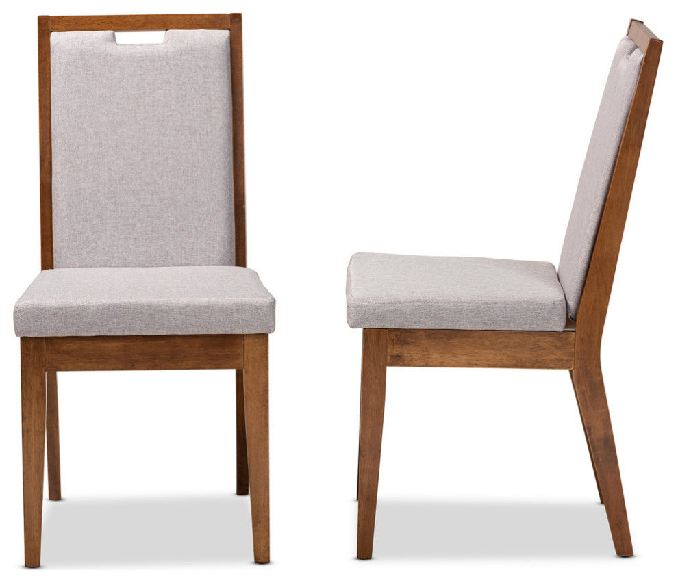 Billy Modern 2-Piece Dining Chairs, Walnut Brown
