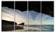 Monsul Beach during Sunset, Large Seashore Canvas Art Print, 48"x28", 4 Panels