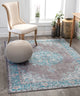 Well Woven Nile Tarifa Vintage Bohemian Medallion Light Blue Area Rug, 5' X 7'