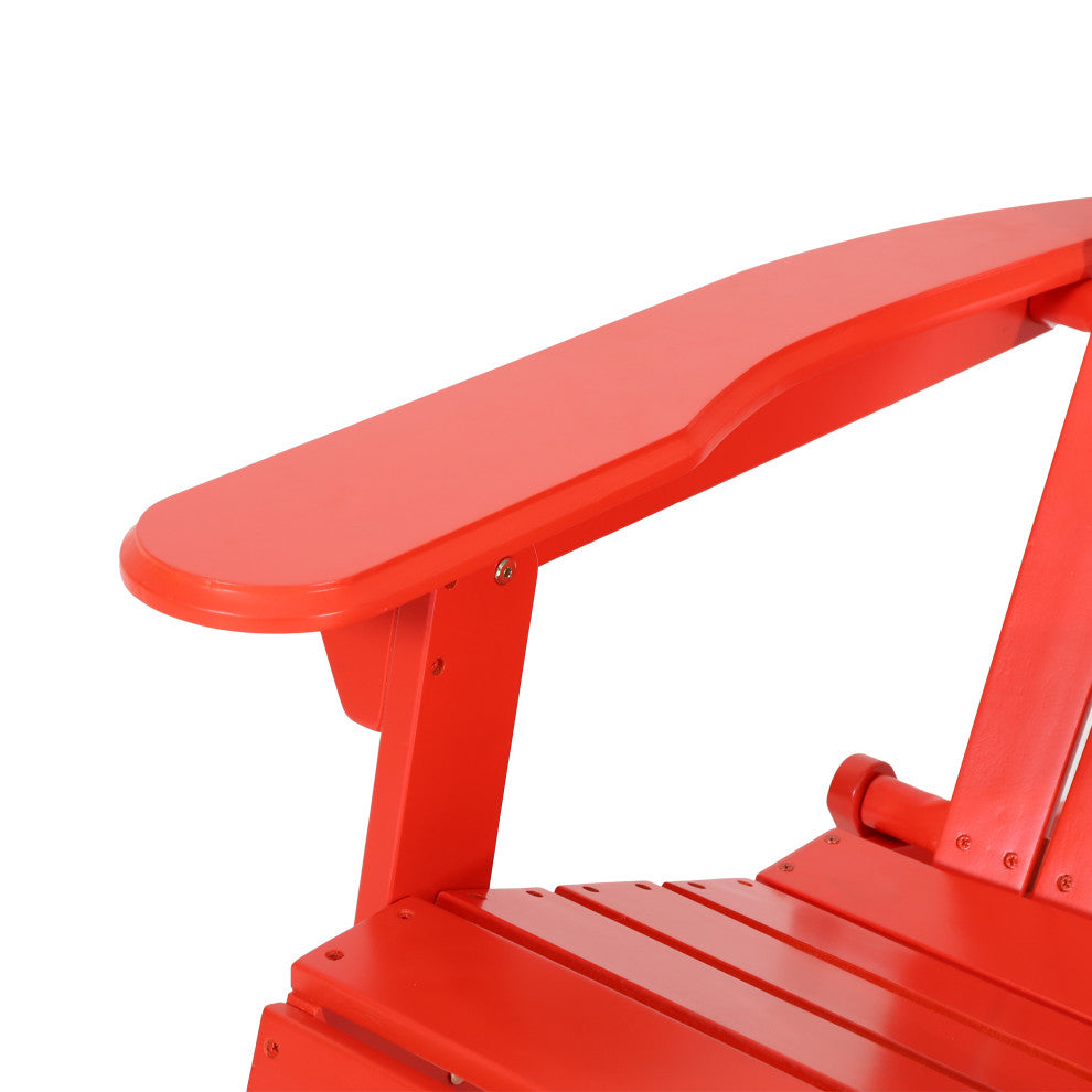 Cartagena Outdoor Acacia Wood Folding Adirondack Chair, Set of 4, Red