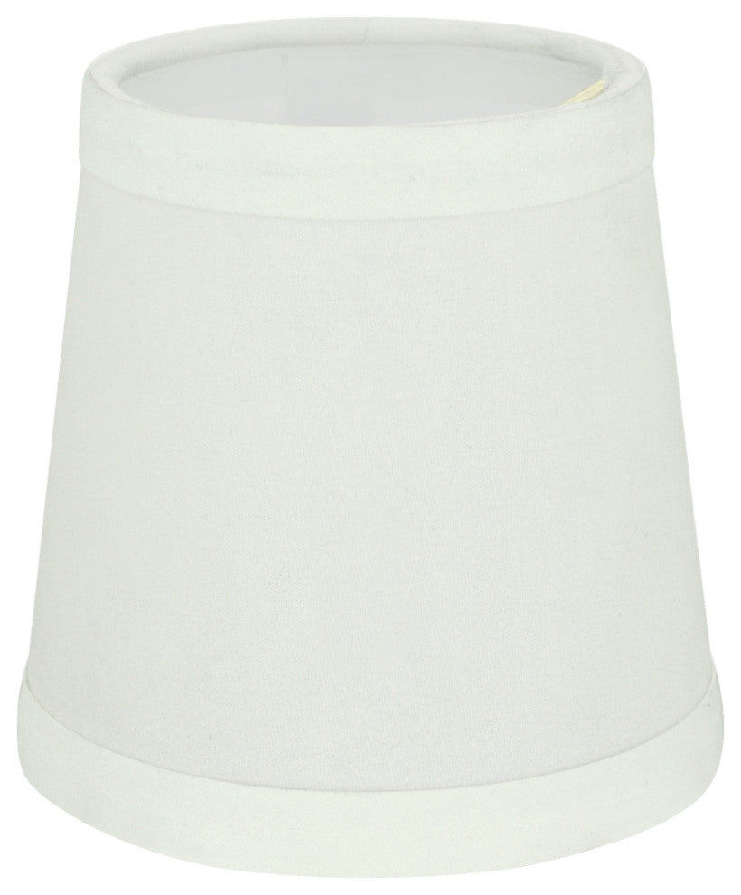 32047-6 Small Hardback Empire Chandelier Clip On Lamp Shade Off White 3"x4"x4"