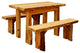 Live Edge Locust Autumnwood Table with 2 Wildwood Benches, Cedar Stain, 4 Foot