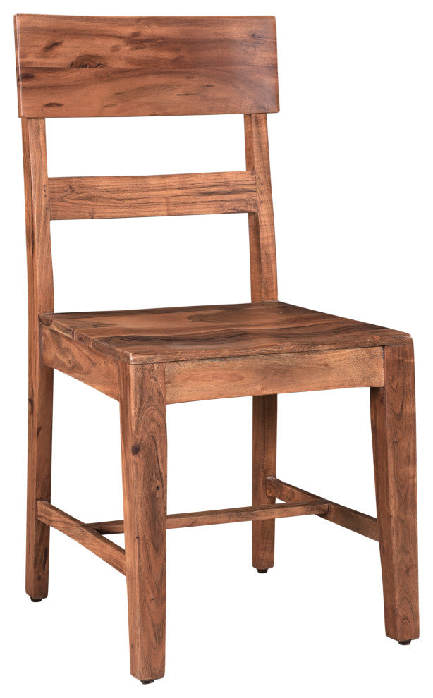 Stafford Single Slat Dining Chair, Set of 2, Brown, Wood Seat