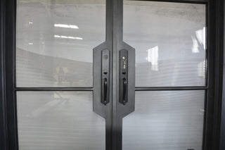 96''x72'' Wrought Iron Entry Door With Double LOW-E Glass Locks, Left Hand