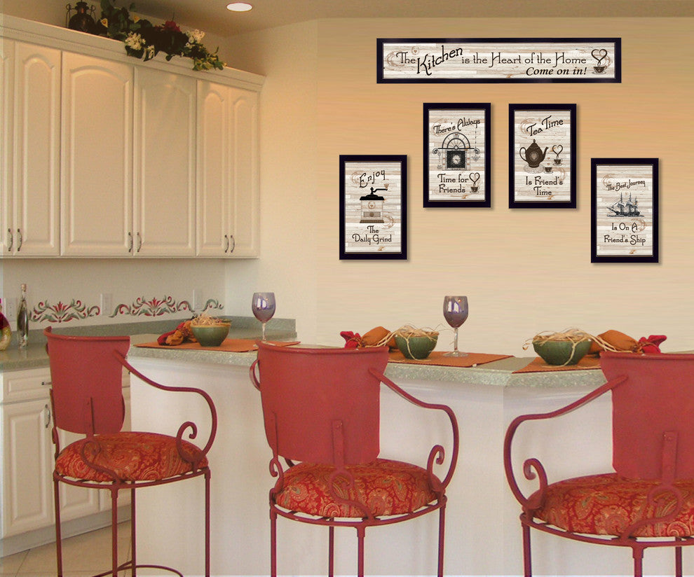 "Kitchen Friendship Collection II" 5-Piece Vignette, Black Frame