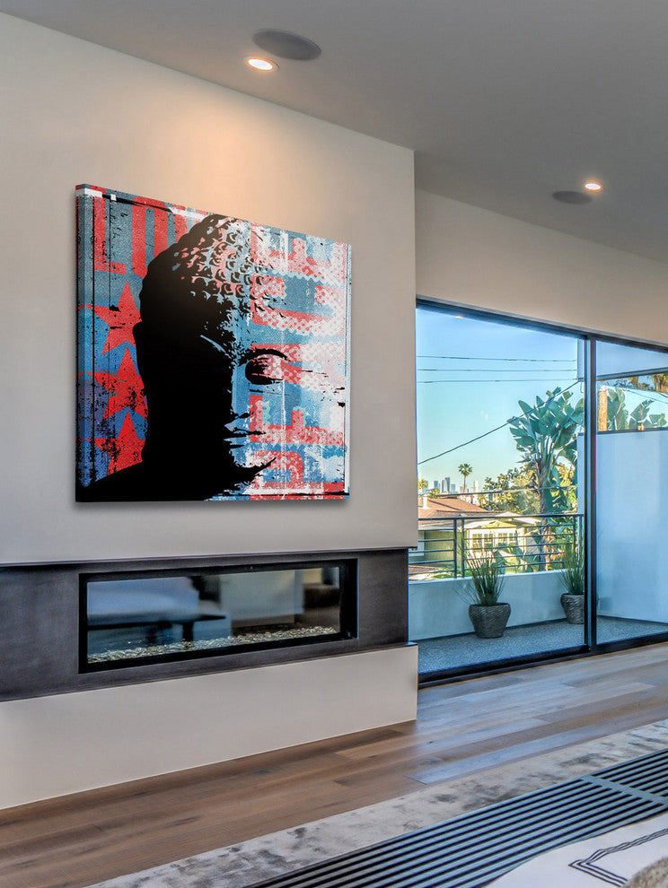 Marmont Hill, "Buddha Graffiti" by Rick Martin Painting on Wrapped Canvas, 32x32