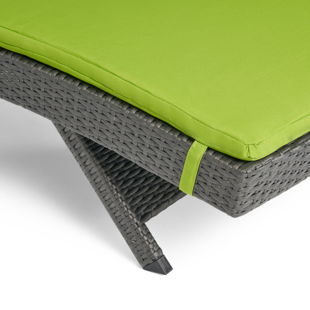 GDF Studio Albany Outdoor Chaise Lounge Cushion, Set of 2, Green