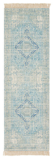 Surya Zainab ZAI-2304 2'6"x8' Rug, Sky Blue/Navy/Sage/Lime/Dark Green/White
