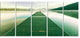 Green Wood Pier At Glacier Park, Seashore Canvas Art Print, 60"x28", 5 Panels