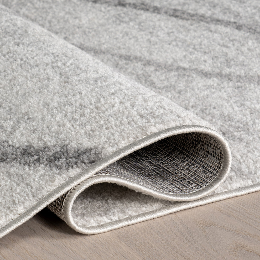 Nuloom Thigpen Striped Contemporary Area Rug, Grey 7'6"x7'6"