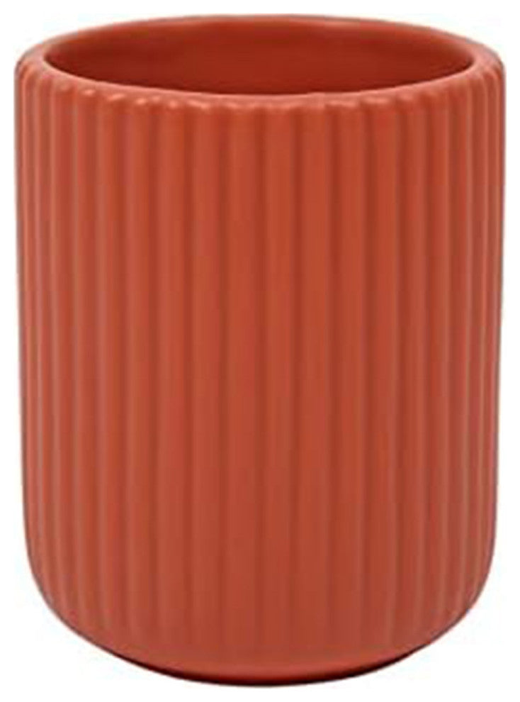 Ceramic Flower & Plant Vase, 3.0"L x 3.8"H x 3.0"W, Red