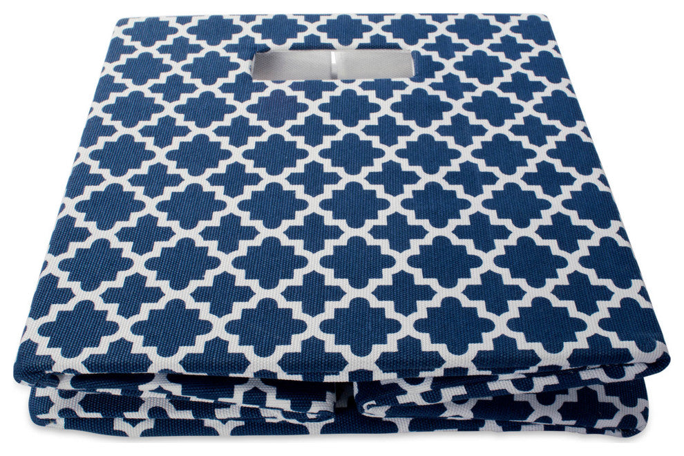 Polyester Cube Lattice Nautical Blue Square 13"x13"x13"