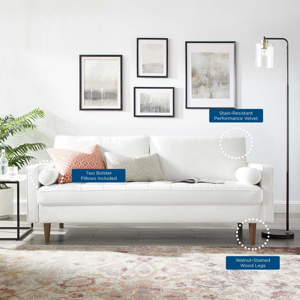 Sofa, Velvet, White, Modern, Living Lounge Room Hotel Lobby Hospitality