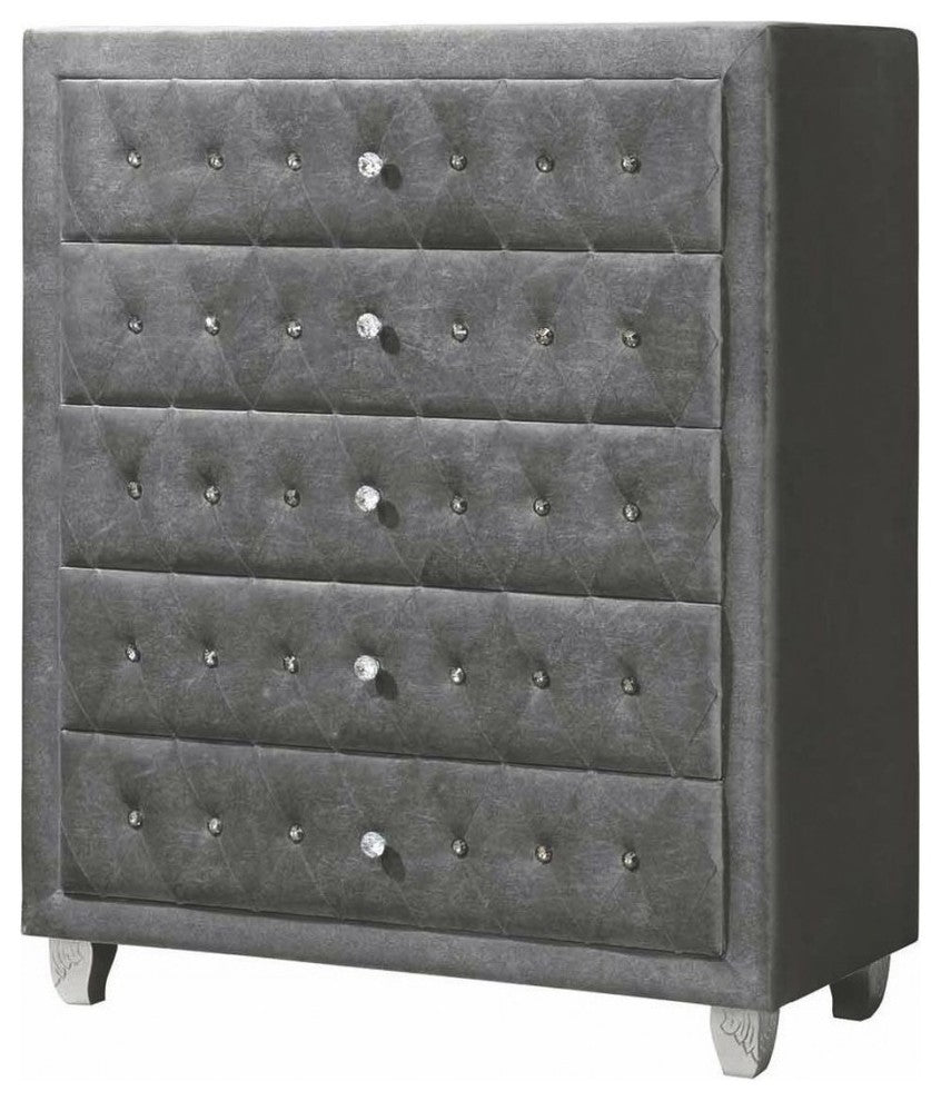 Diana Upholstered 5-Drawer Chest