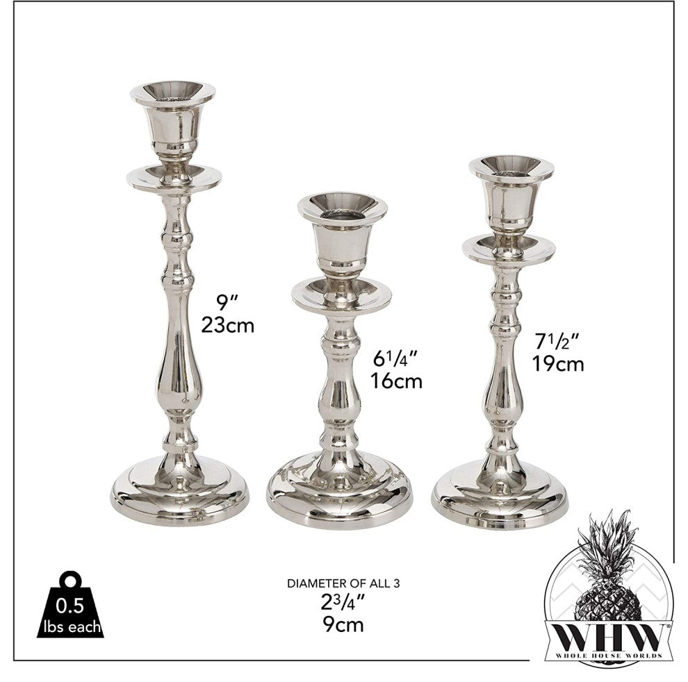 3 Piece Taper  Candlestick Holder Set