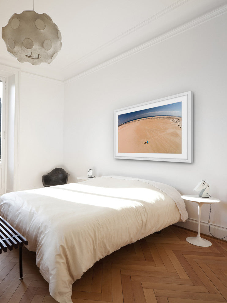 "Lone Surfer'S View" Framed Print by Karolis Janulis