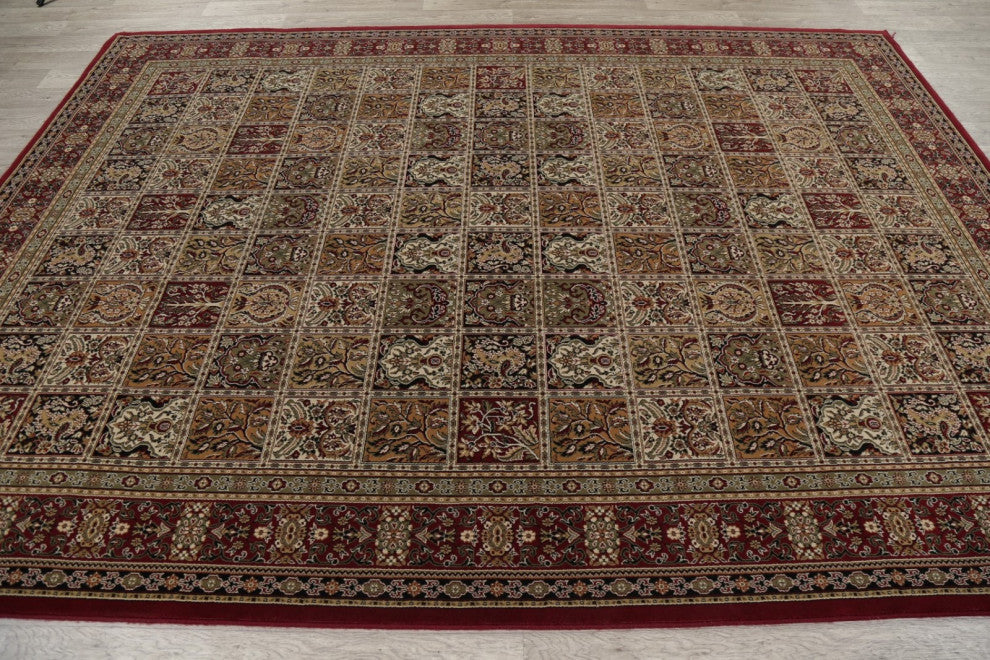 Bakhtiari Patchwork Traditional Area Rug Wool Turkish Carpet, 11'0"x7'11