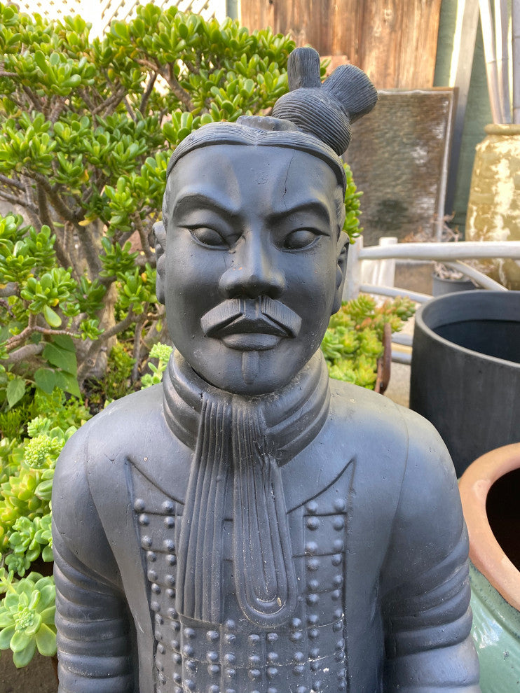 Blackened Terra Cotta Warrior Statue