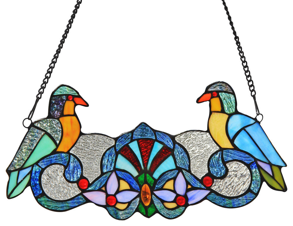 Perch Tiffany-Glass Window Panel 16X21