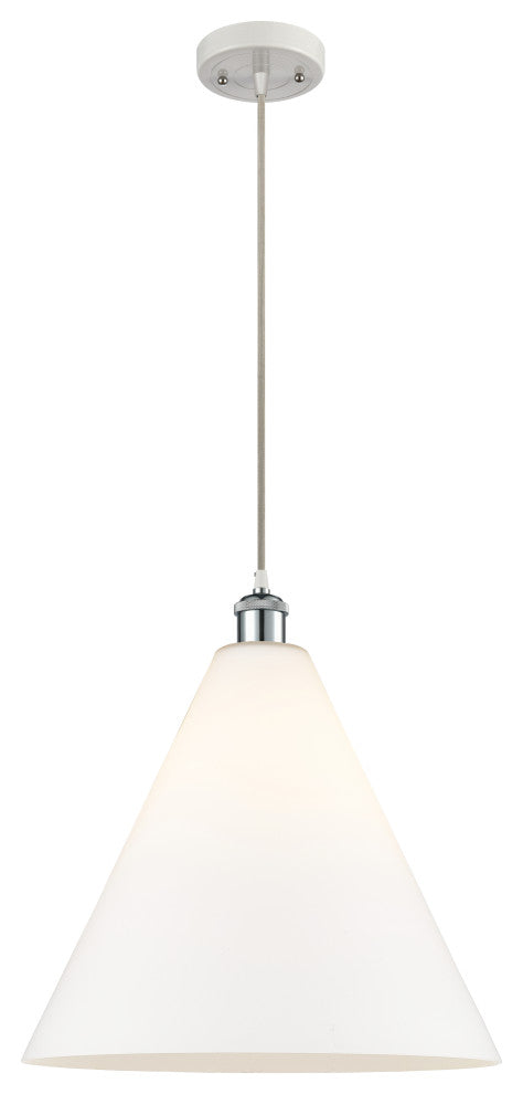 Innovations 516-1P-WPC-GBC-161 1-Light Pendant, White, Polished Chrome