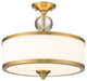 Zlite 307SF-HBR 3-Light Semi Flush Mount, Etched White