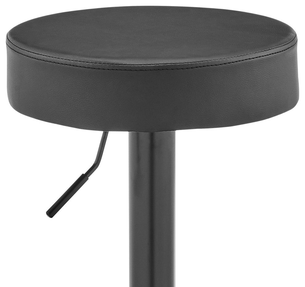 Dax Backless Dark Gray Faux Leather Adjustable Bar Stool