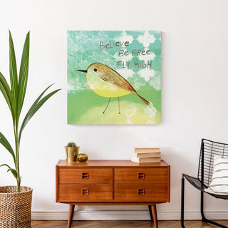 Believe Be Free Fly High 24x24 Canvas Wall Art