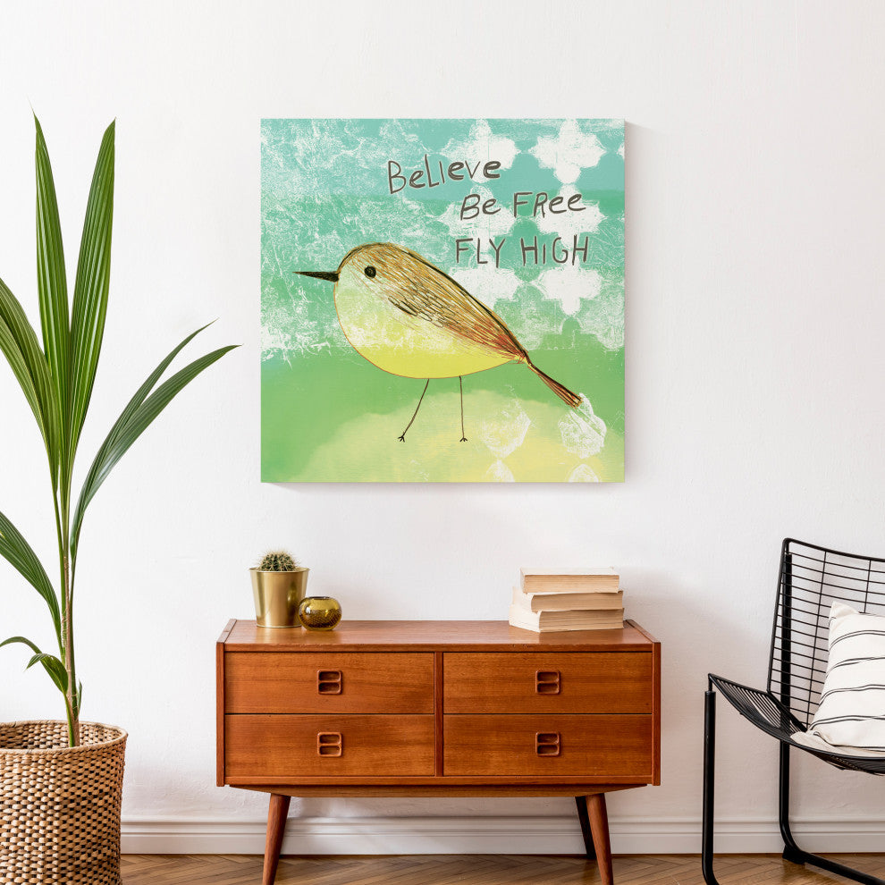 Believe Be Free Fly High 24x24 Canvas Wall Art